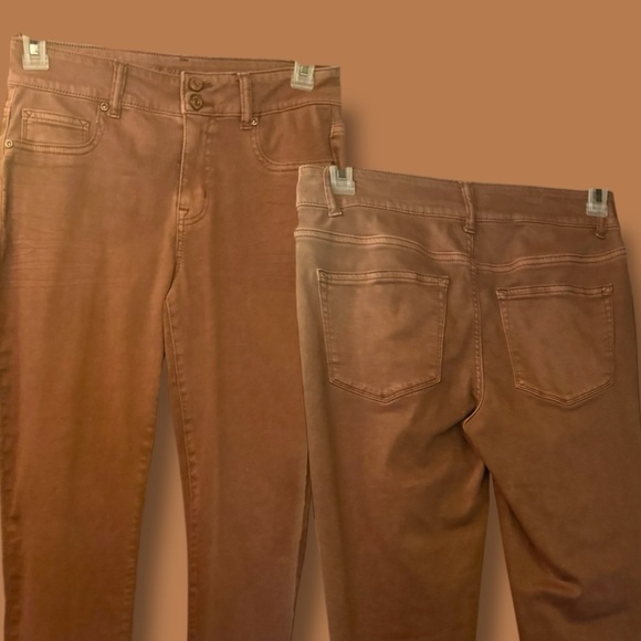 Maurices Jeans Mauve Mid-Rise Skinny Coated Denim Faux Leather Look Size M-Reg. - Picture 2 of 16